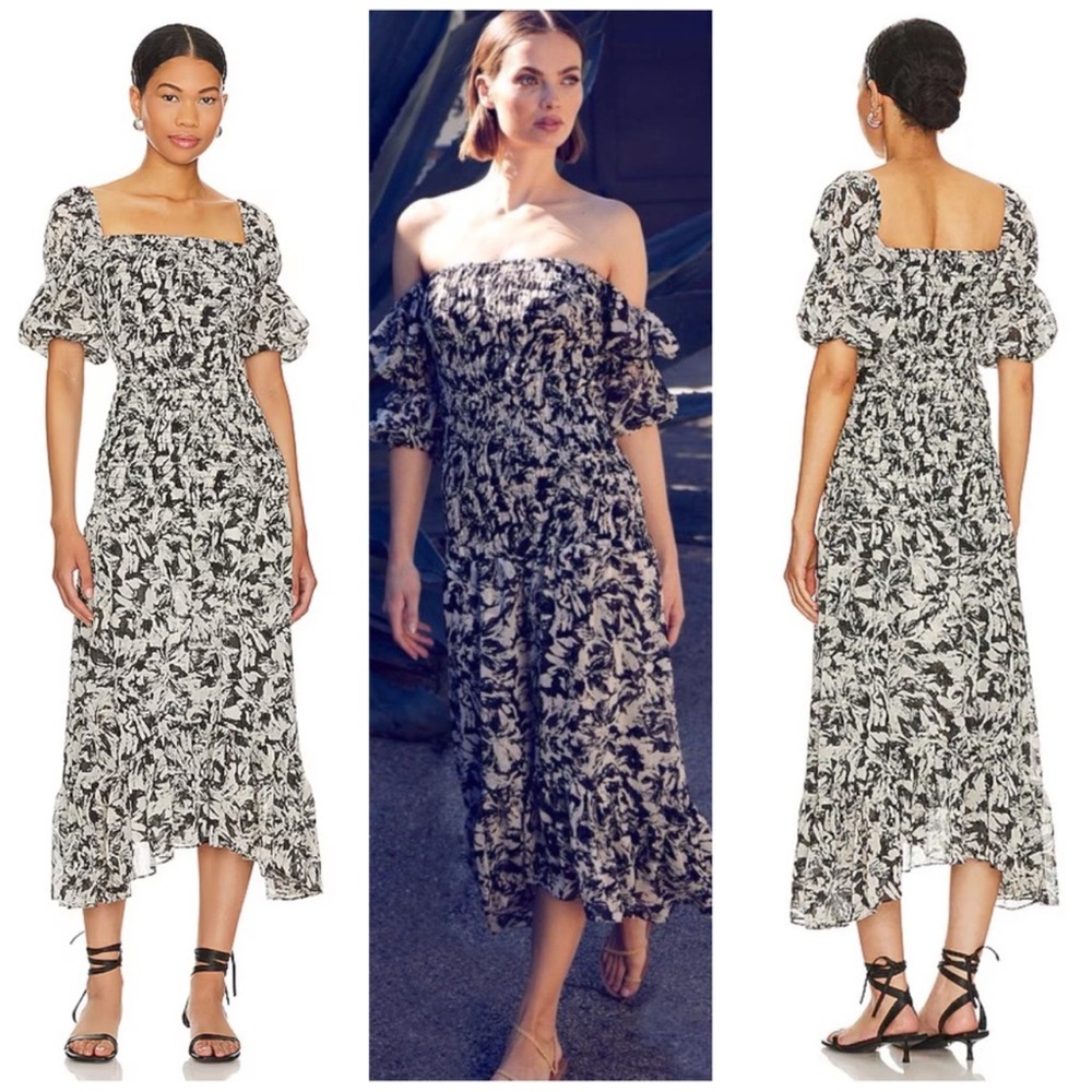 NWT MISA Los Angeles Diya Dress In Tonal Abstract